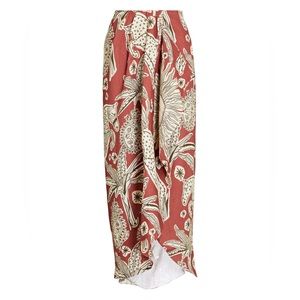 JOHANNA ORTIZ Anoranzas Linen Midi Wrap Skirt. Size 0.